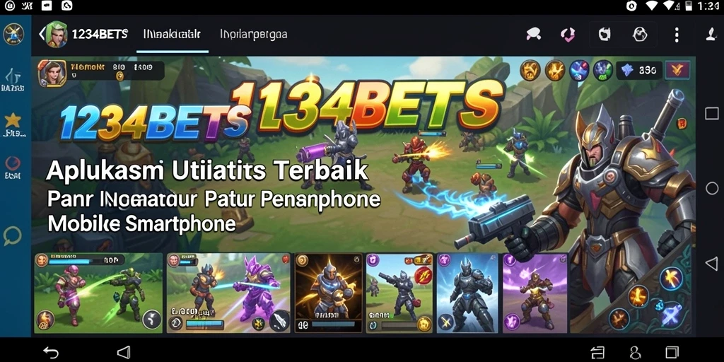 Tampilan utama aplikasi 1234BETS yang intuitif dan mudah digunakan.