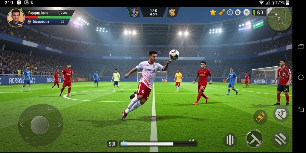 Tampilan aksi menarik dalam gameplay sepak bola 2739.
