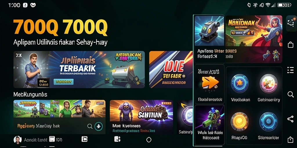 Tampilan antarmuka aplikasi 700Q yang user-friendly dan modern.
