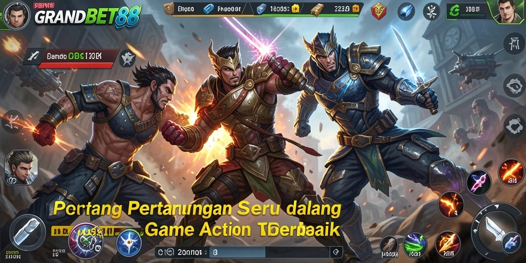 Tampilan gameplay action yang mendebarkan di GRANDBET88.