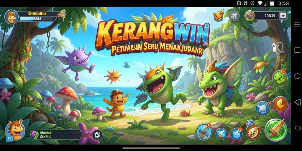 Tangkapan layar gameplay KERANGWIN menunjukkan petualangan yang menantang dan menyenangkan.