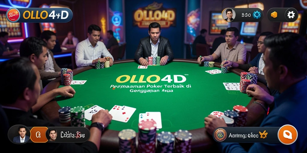 Screenshot utama OLLO4D yang menunjukkan gameplay poker yang seru.