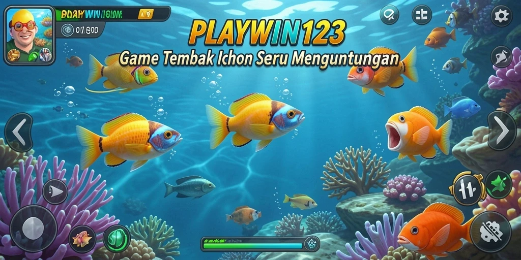 Tampilan gameplay seru Tembak Ikan di PLAYWIN123.