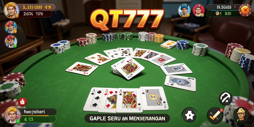 Tampilan layar permainan gaple yang seru dan interaktif.
